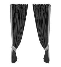 Rideaux de camion 200 cm fenêtre rideau brise-vue pare-soleil bord noir/gris