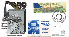 FDC Parlement européen "Élections Européennes / BAUDOUIN 1er, Belgique" (E) 1989