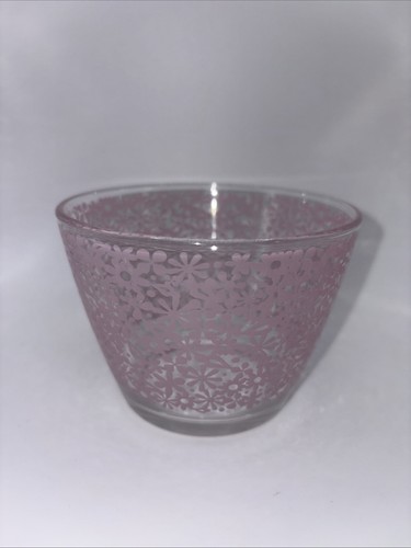 Ikea glass dessert bowl pink - glass,