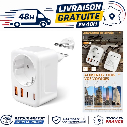 Adaptateur prise italienne - prise,