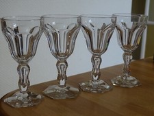 VAL ST LAMBERT CRYSTAL MOD LALAING 4 GLASSES LIQUEUR OR PORT HT 11.5 cm
