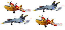 4 Figurines Planes 8cm