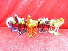5 Belles Figurines En Céramique__CHEVAUX__CHINE__ !