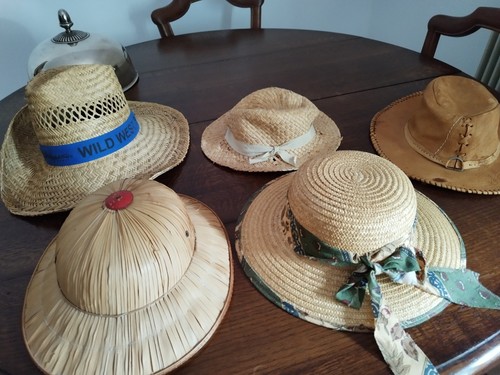 Ancien chapeau paille - de, x