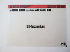 Bosch Microfiche Citroen Visa GTI SIS Quick Start Guide LE2-Jetronic 1985