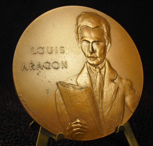 Médaille 68mm louis aragon - louis,