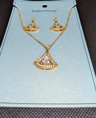 Parure bijoux doré collier - parure,