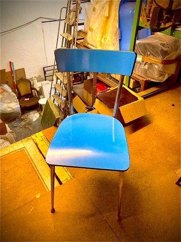 Lot chaises formica bleu - de,