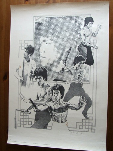 Bruce lee poster crayon - lee,