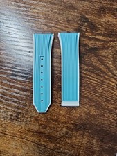 Original HUBLOT OEM Unico 23/18mm White & Blue Rubber Deployment Strap w/ EXTRAS