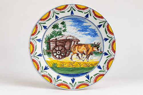 Grand plat faïence de - en,