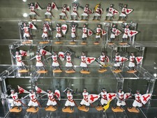 Timpo Toys Premium Quality Bright White 2nd Series Crusaders all 8 Poses x 4