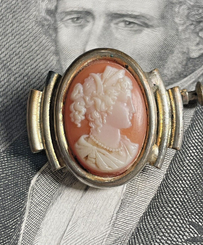 Broche camée visage femme - visage, de