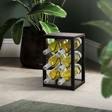 Casier à vin 6 bouteilles porte-verres de bar armoire à vin noir 24x21x37,5 cm