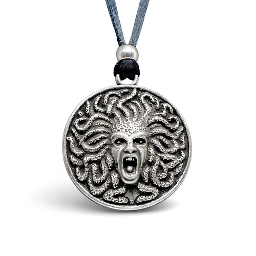 Collier pendentif méduse - collier,