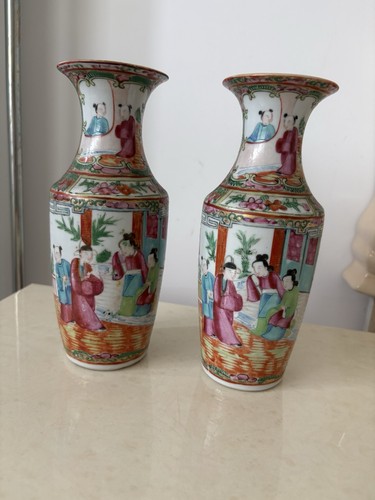 Paire vases canton - de,