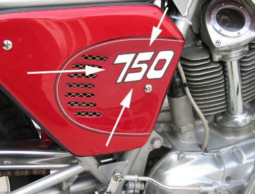 Ducati 750 coque latérale - ducati, gt