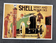 07 - POSTCARD year 2000 - SHELL advertisement - old gas pump