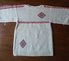 Pull blanc en laine, tricoté