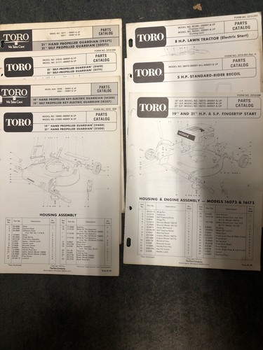 Toro 8hp parts catalog - 8hp,