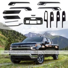 Carbon Fiber Dash Gear Decor Cover Trim Strips For Chevy Silverado 2022 23 2024