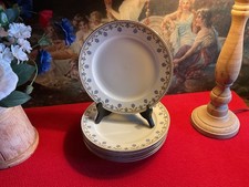 LIMOGES - A. LANTERNIER  - 6 ASSIETTES PLATES 24,5 CM - DÉCOR AUX BARBEAUX TBE