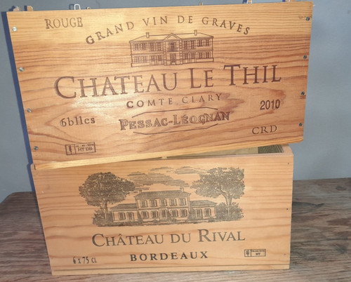 Caisses vin vides château - vin,