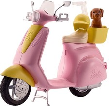 Scooter Moped Rose Barbie Avec