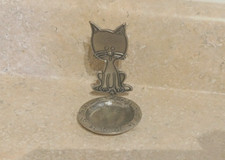 THE TIN WOODSMAN TW PEWTER CO. Kitty Cat Figurine Catch All Pin Holder Scoop