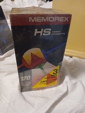 MEMOREX 120 HS 6 HOUR HIGH STANDARD video cassette VHS TAPES 3 Pack BRAND NEW!