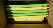 Lot Of 5  IKEA 15346 Trofast Toy Storage Bins Boxes Green (3) & Yellow (2) IKEA