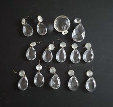 LOT 13 TASSELS + FACETED GLASS BALL DIAMOND SHAPE FOR CHANDELIER CHANDELIER