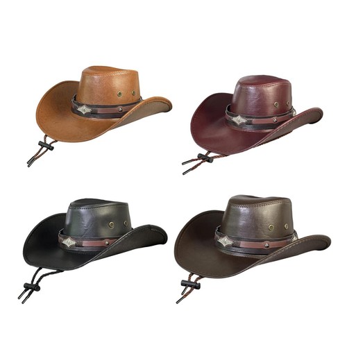 Chapeau cowboy cuir pu - chapeau,