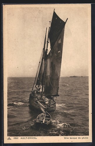 Cpa ault onival une barque - barque, de