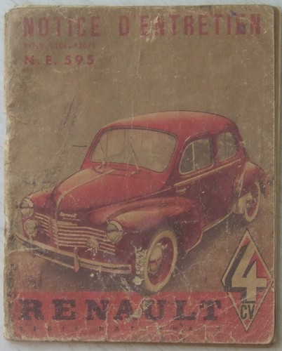 Renault 4cv notice entretien - renault,
