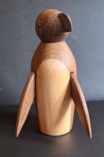 Pingouin figurine bois - pingouin,