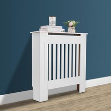 Couverture de Radiateur Cache Radiateur MDF Laqué Blanc 78 x 19 x 81.5CM