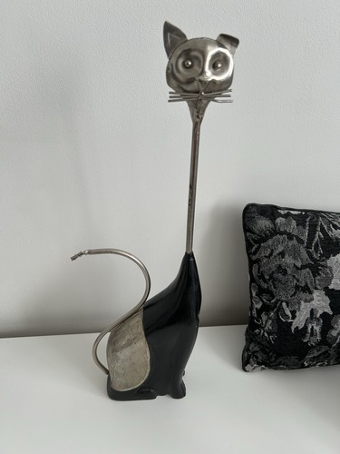 Grande statuette chat bois - grande, et