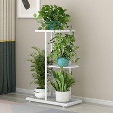 Support à plantes métallique à 3 niveaux, blanc,pour coin,intérieur et extérieur