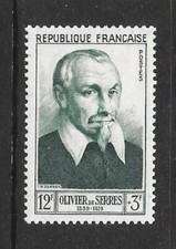 FRANCE 1953 12fr+3fr de Serres National Relief Fund vf Mint hinged SG 1173