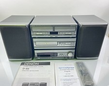 DENON D-60 Component System Receiver CD Dual Cassette Remote Manual Box Vintage
