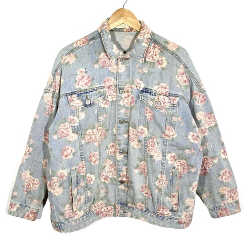 Veste jean trucker floral - veste,