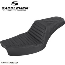 SELLE HARLEY DYNA / GLIDE SADDLEMEN Step-Up 896-04-176 2-Up Seat Noire GelCor...