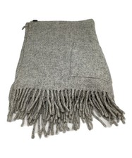 Grande écharpe étole en laine grise KLIPPAN authentique L:25,59" 4461