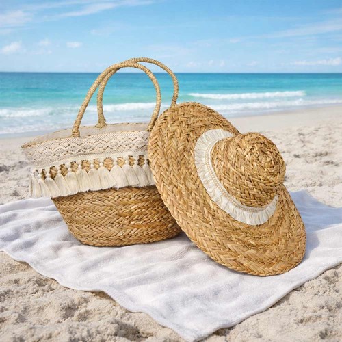 Sac plage paille - de,