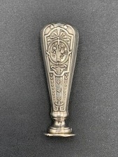 Silver seal stamp Louis XVI decor c. 1900 Antique silver wax seal