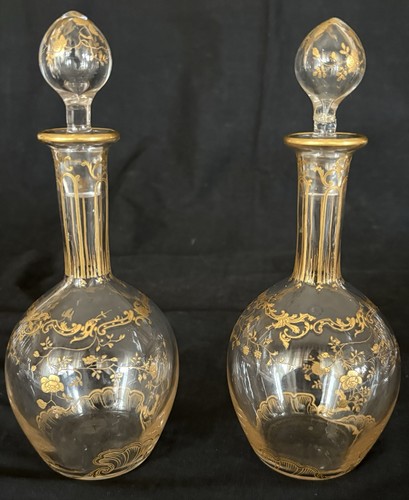 Paire carafes cristal de - de, en