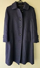 Women’s SALKO Austria Alpaca Wool Loden Tirol Blue Trench Coat Vintage Jacket