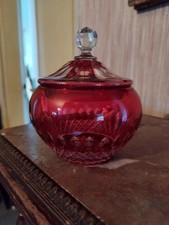 Sucrier en Cristal Rouge