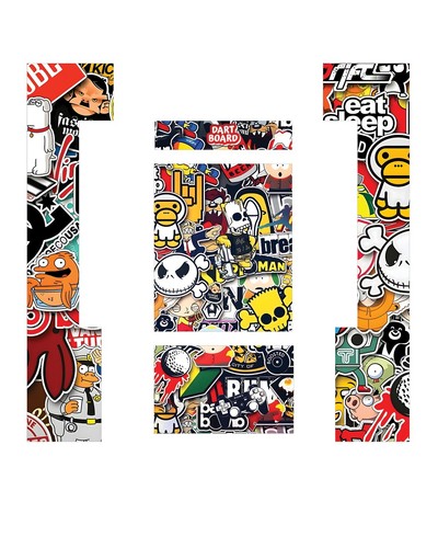 Stickers dartboard mural - stickers, pop